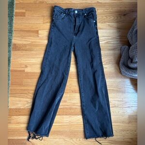 Rollas east coast crop flare black jeans